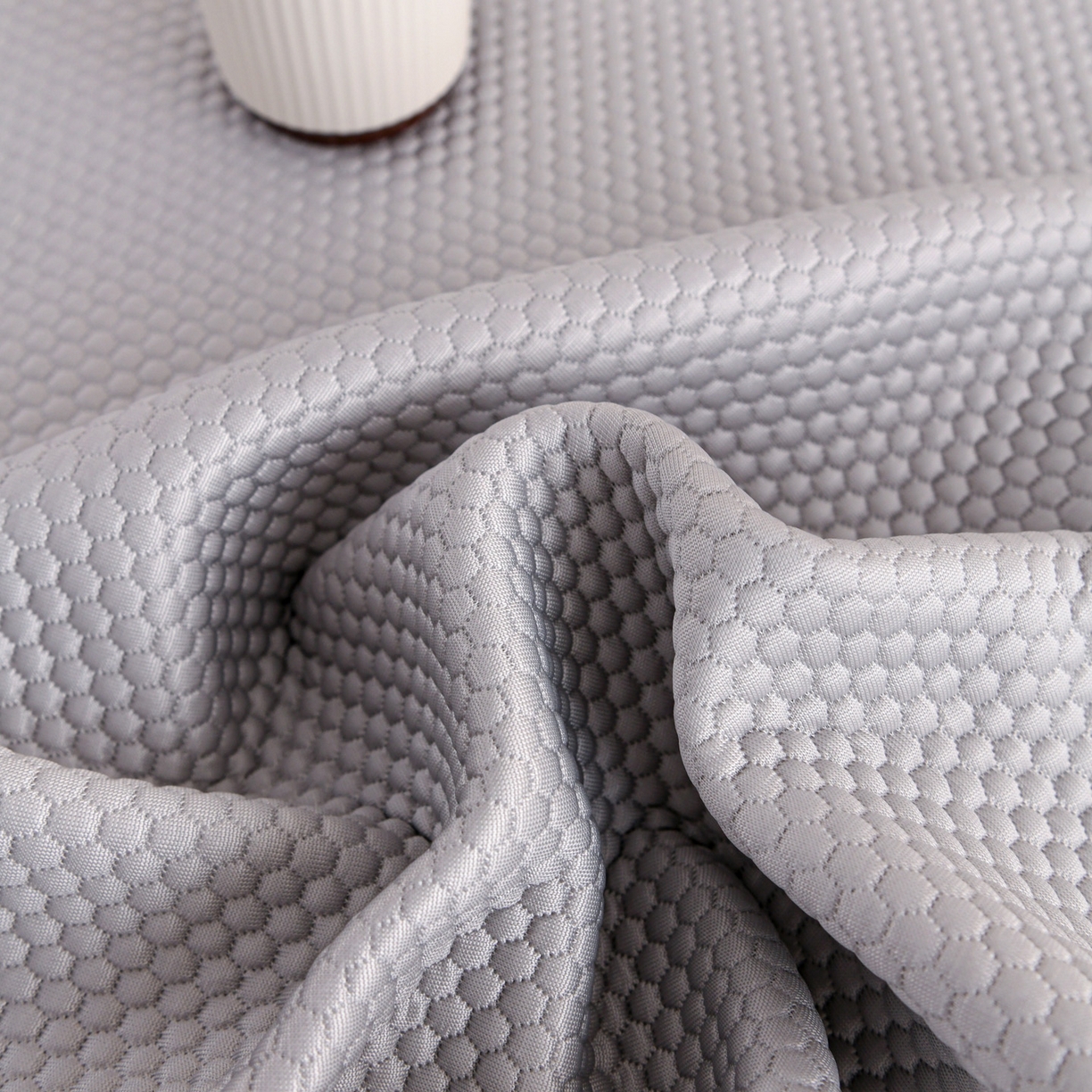 91家纺网 家纺一手货源 找家纺 富馨莱 2026新款PE乙纶高克重冰豆豆席凉感凉席单件床笠款支持一件定做尺寸学生宿舍 冰灰色