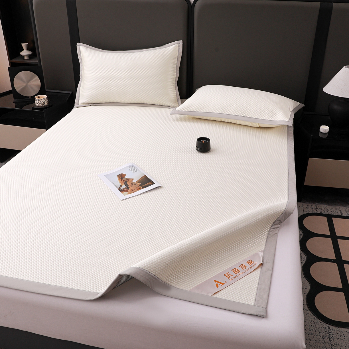 91家纺网 家纺一手货源 找家纺 （总）富馨莱 2026新款PE乙纶高克重冰豆豆席凉感凉席单件平铺款学生宿舍支持一件定制尺寸