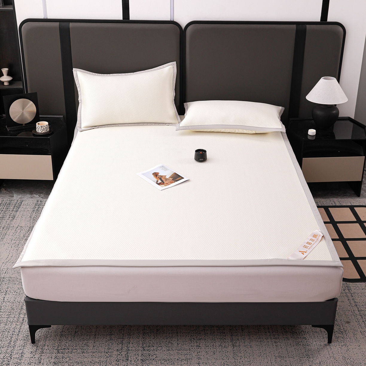 91家纺网 家纺一手货源 找家纺 （总）富馨莱 2026新款PE乙纶高克重冰豆豆席凉感凉席单件平铺款学生宿舍支持一件定制尺寸