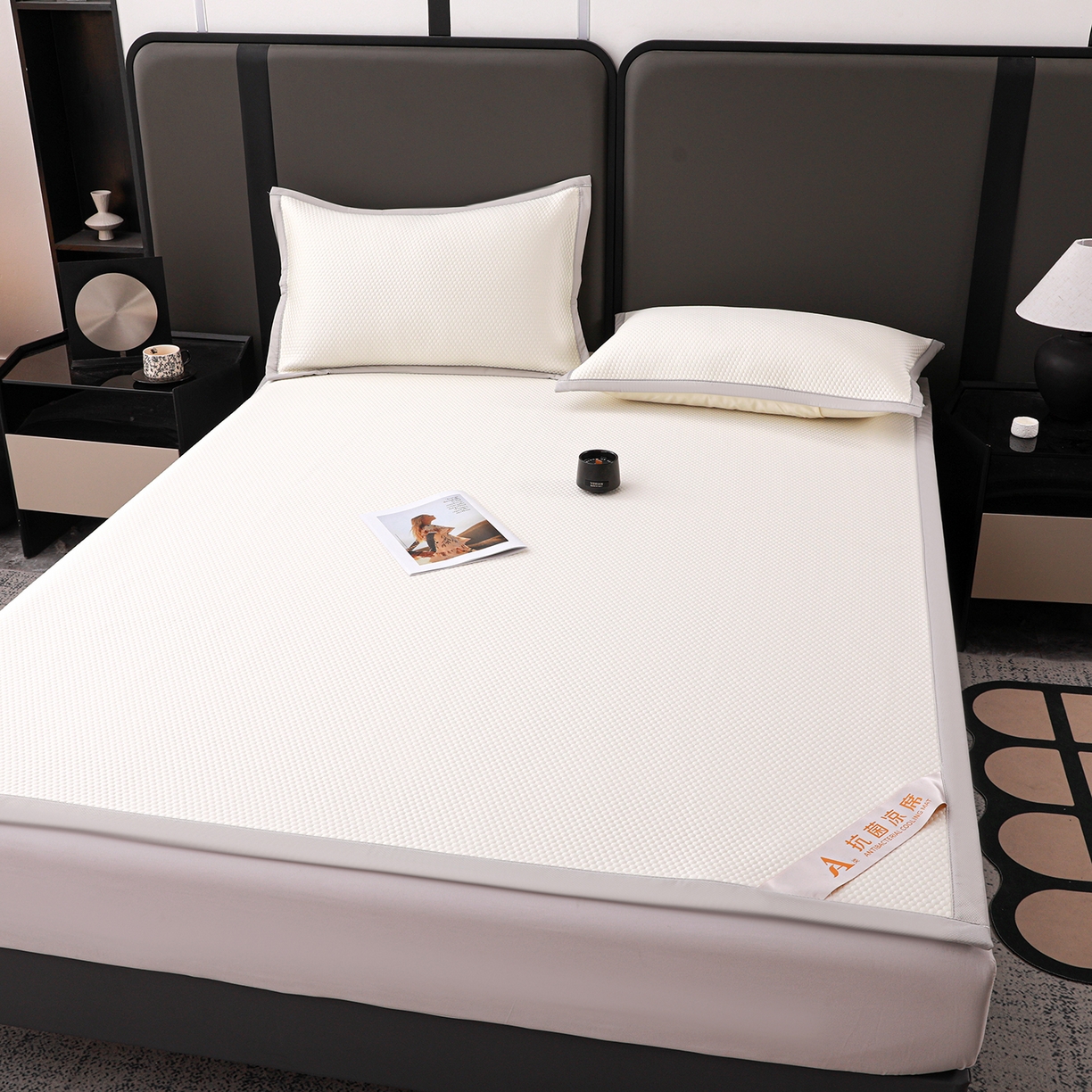 91家纺网 家纺一手货源 找家纺 （总）富馨莱 2026新款PE乙纶高克重冰豆豆席凉感凉席单件平铺款学生宿舍支持一件定制尺寸