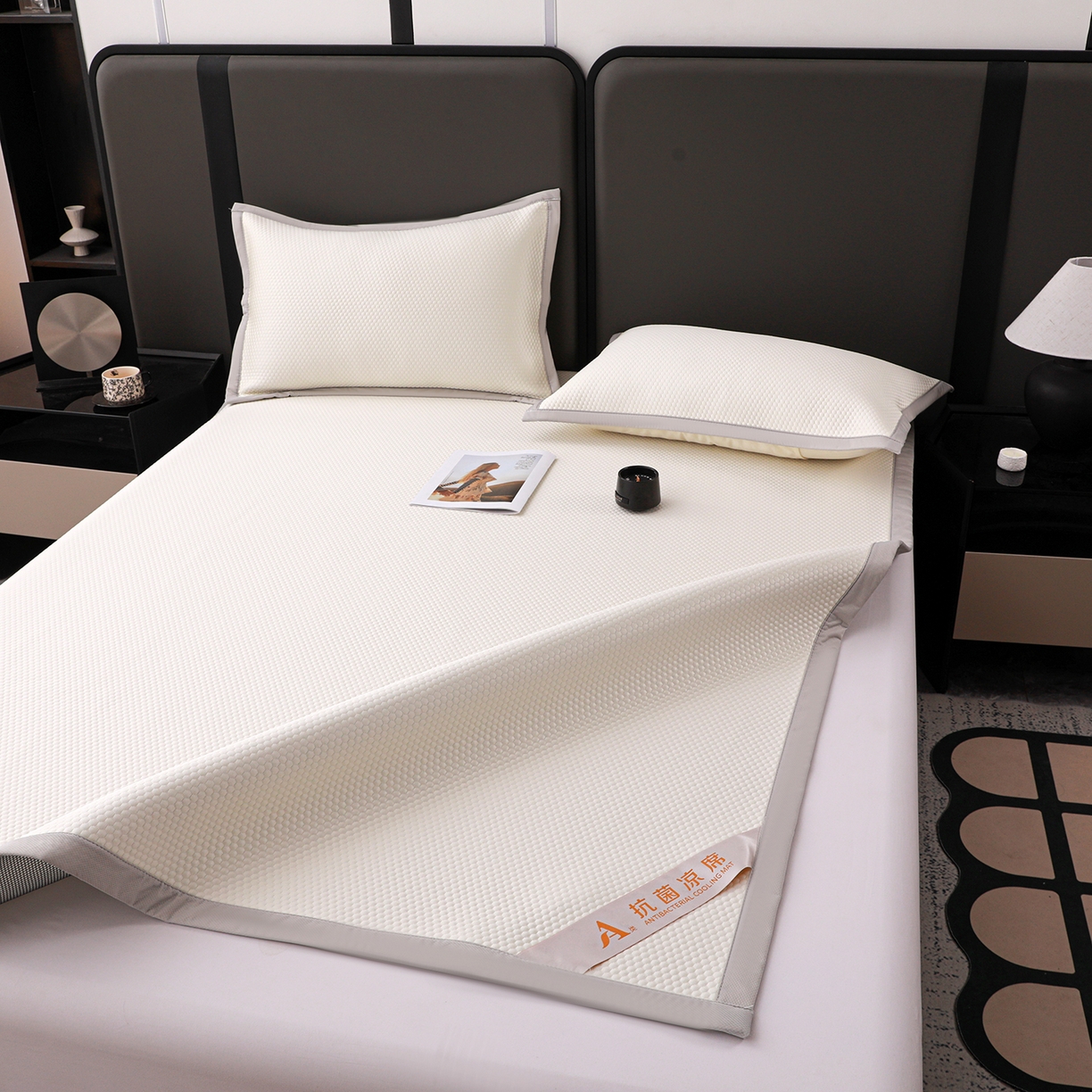 91家纺网 家纺一手货源 找家纺 （总）富馨莱 2026新款PE乙纶高克重冰豆豆席凉感凉席单件平铺款学生宿舍支持一件定制尺寸