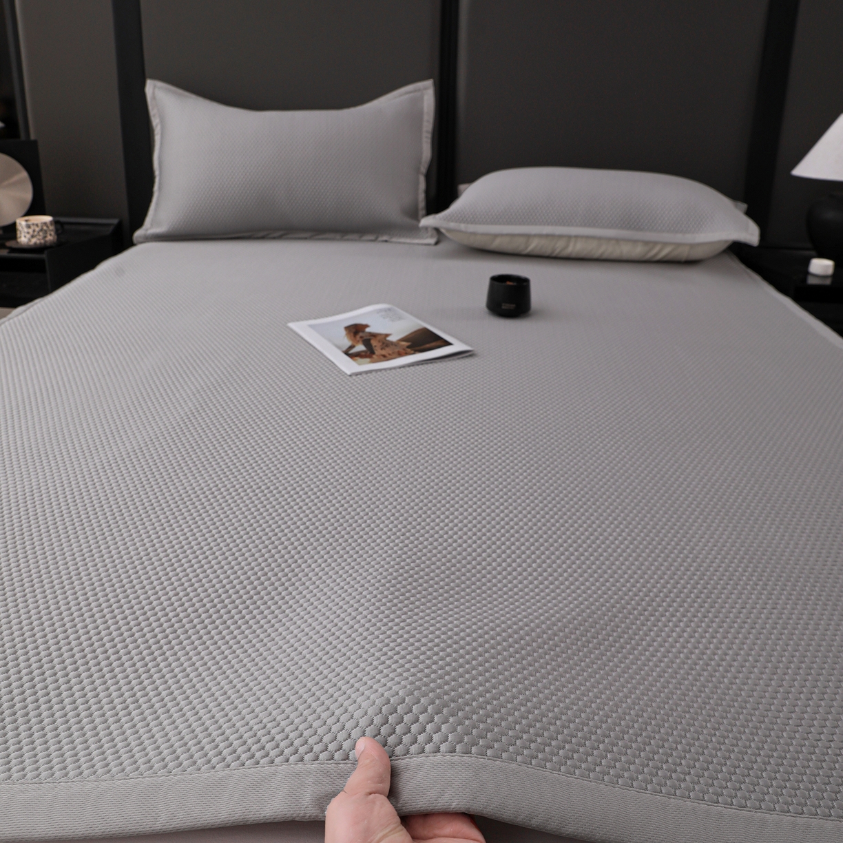 91家纺网 家纺一手货源 找家纺 （总）富馨莱 2026新款PE乙纶高克重冰豆豆席凉感凉席单件平铺款学生宿舍支持一件定制尺寸