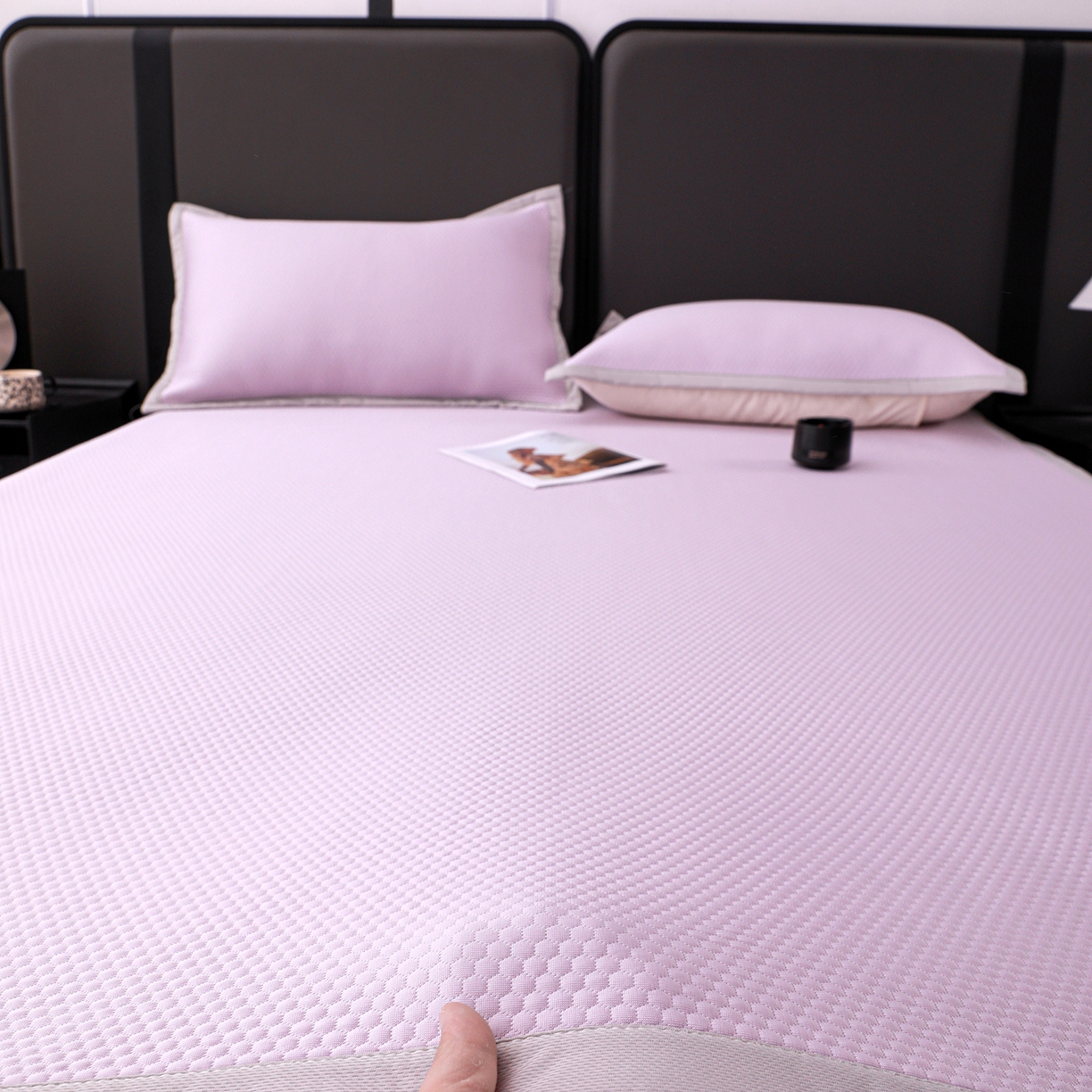 富馨莱 2026新款PE乙纶高克重冰豆豆席凉感凉席单件平铺款学生宿舍支持一件定制尺寸 冰紫色