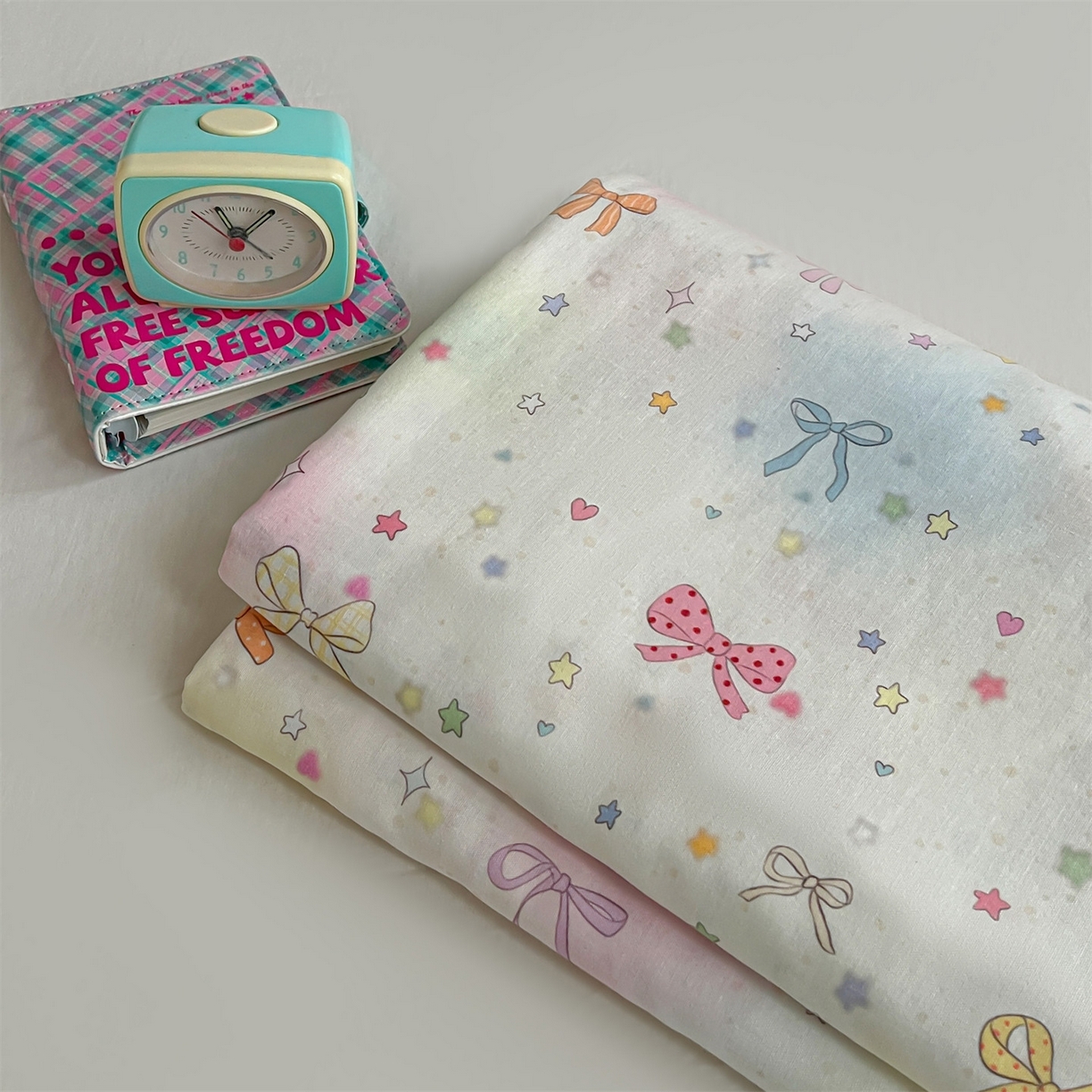 91家纺网 家纺一手货源 找家纺 名兮家居 2026新款全棉纯棉A类卡通时尚风双层纱床笠单品床笠床笠单件 双层纱-碎星蝶舞