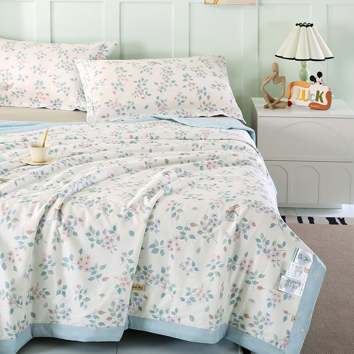 91家纺网 家纺一手货源 找家纺 米萝家居 2026新款全棉夏凉被纯棉空调被印花夏被【风格二】 温暖思绪