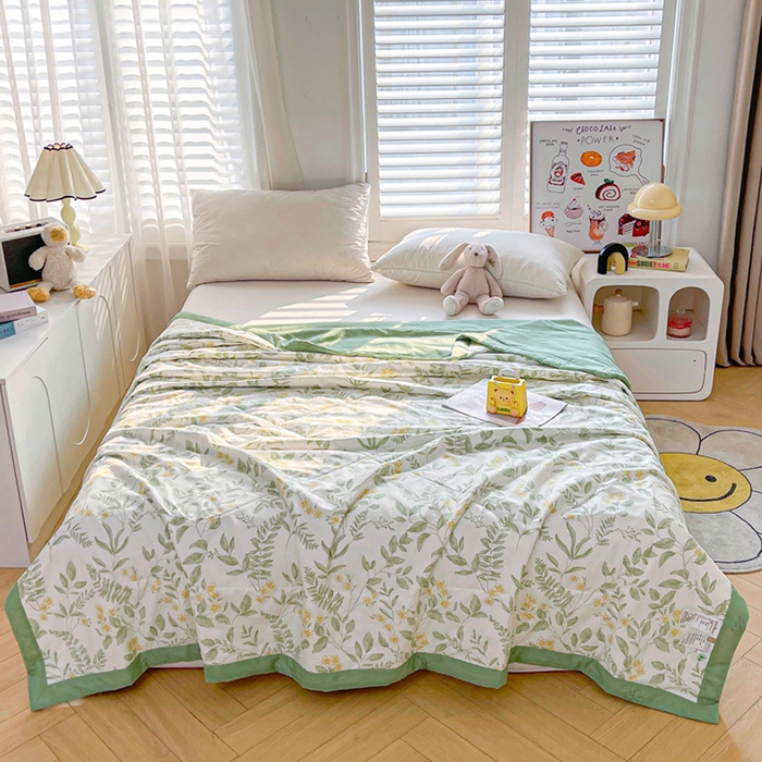 91家纺网 家纺一手货源 找家纺 米萝家居 2026新款全棉夏凉被纯棉空调被印花夏被【风格二】 悠然夏日