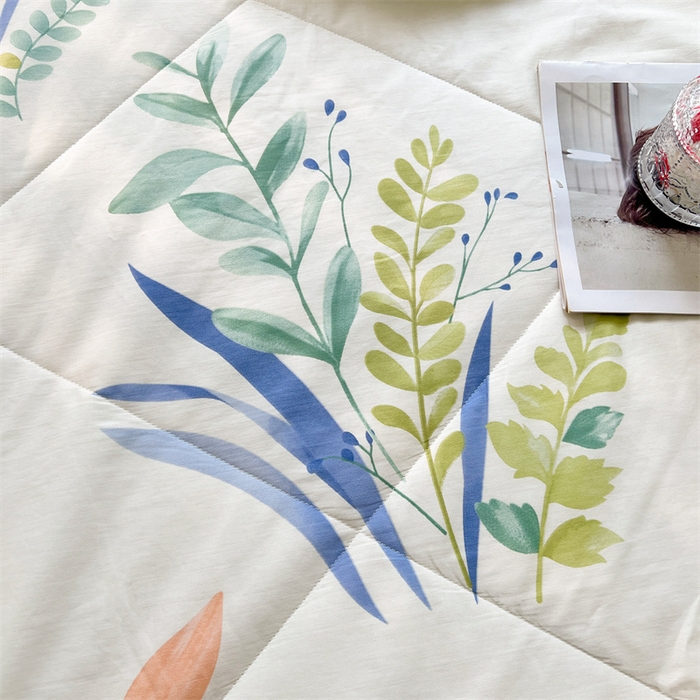 91家纺网 家纺一手货源 找家纺 米萝家居 2026新款全棉夏凉被纯棉空调被印花夏被【风格二】 叶语菲菲