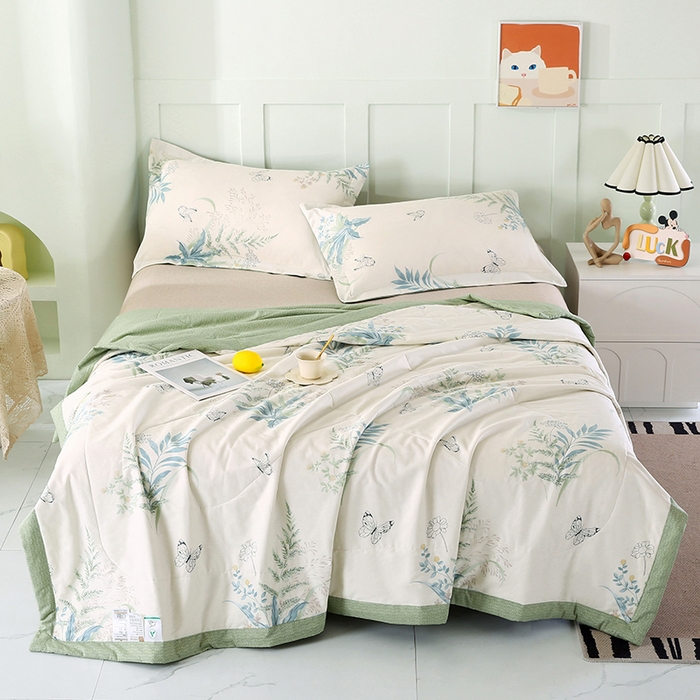 91家纺网 家纺一手货源 找家纺 米萝家居 2026新款全棉夏凉被纯棉空调被印花夏被【风格二】 浅花悠悠