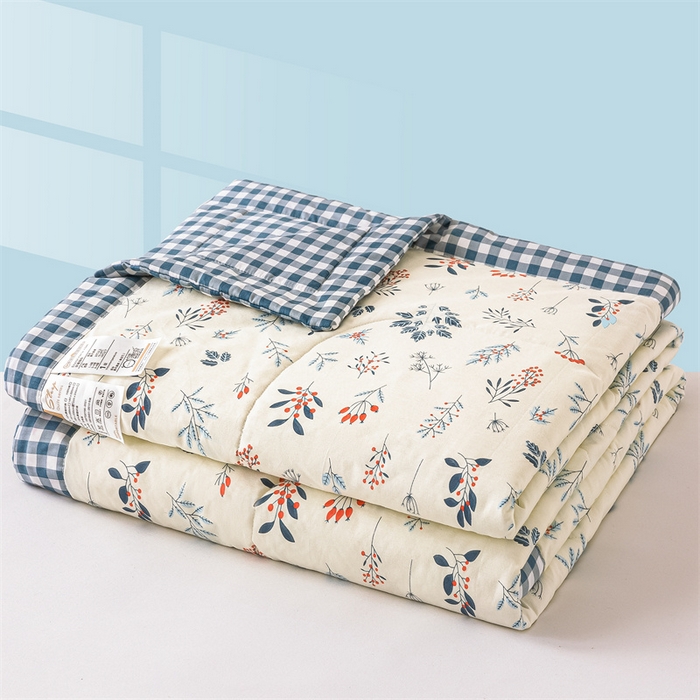 91家纺网 家纺一手货源 找家纺 米萝家居 2026新款全棉夏凉被纯棉空调被印花夏被【风格二】 半亩花田