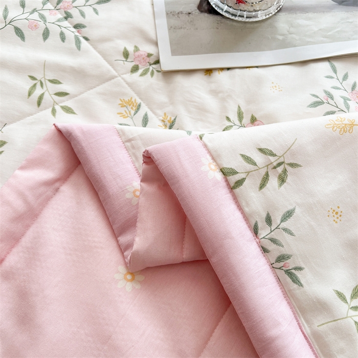 91家纺网 家纺一手货源 找家纺 米萝家居 2026新款全棉夏凉被纯棉空调被印花夏被【风格二】 碧叶粉黛