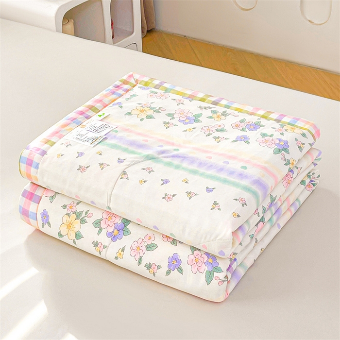 91家纺网 家纺一手货源 找家纺 米萝家居 2026新款全棉夏凉被纯棉空调被印花夏被【风格二】 梦入芬芳