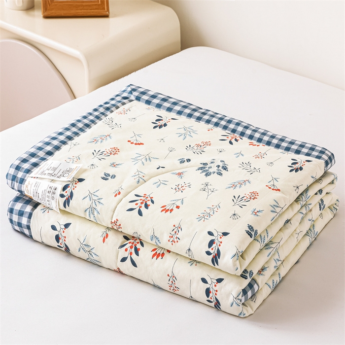 91家纺网 家纺一手货源 找家纺 米萝家居 2026新款全棉夏凉被纯棉空调被印花夏被【风格二】 半亩花田