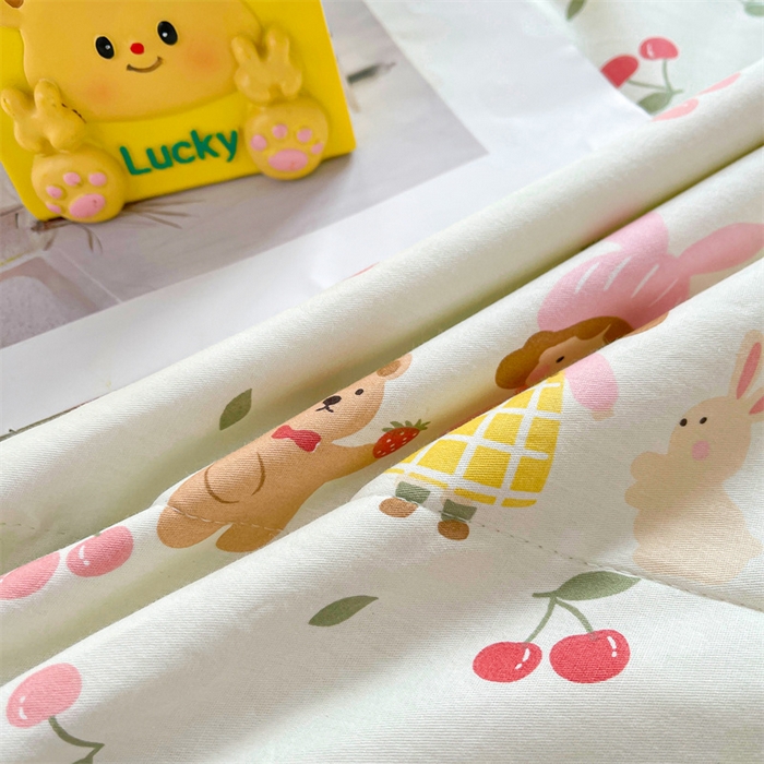 91家纺网 家纺一手货源 找家纺 米萝家居 2026新款全棉夏凉被纯棉空调被印花夏被【风格二】 樱桃女孩