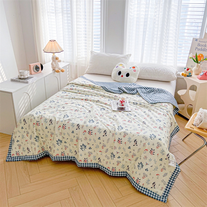 91家纺网 家纺一手货源 找家纺 米萝家居 2026新款全棉夏凉被纯棉空调被印花夏被【风格二】 半亩花田