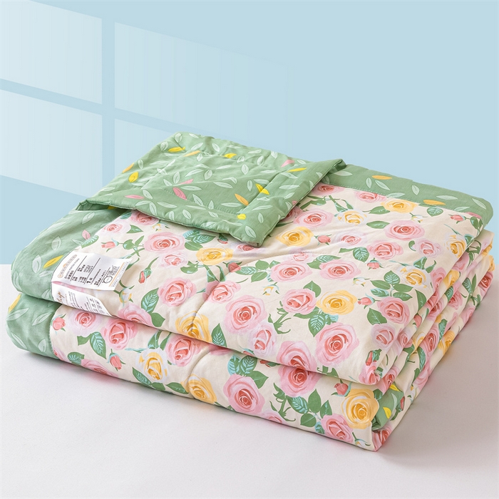 91家纺网 家纺一手货源 找家纺 米萝家居 2026新款全棉夏凉被纯棉空调被印花夏被【风格二】 阳光花语