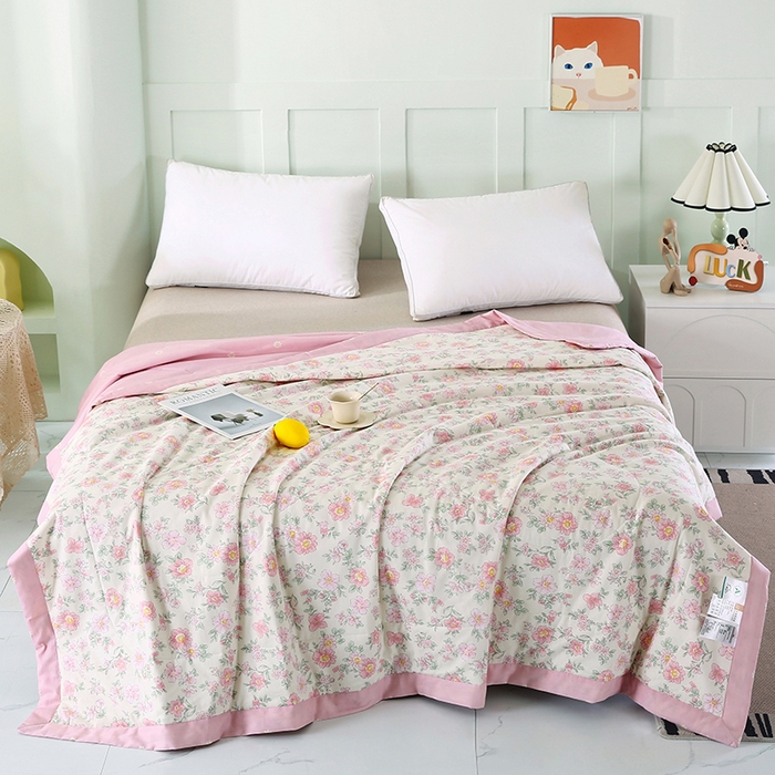 91家纺网 家纺一手货源 找家纺 米萝家居 2026新款全棉夏凉被纯棉空调被印花夏被【风格二】 依美莎