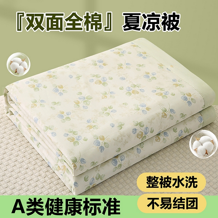 米萝家居 2026新款全棉夏凉被纯棉空调被印花夏被【风格二】 青岚语