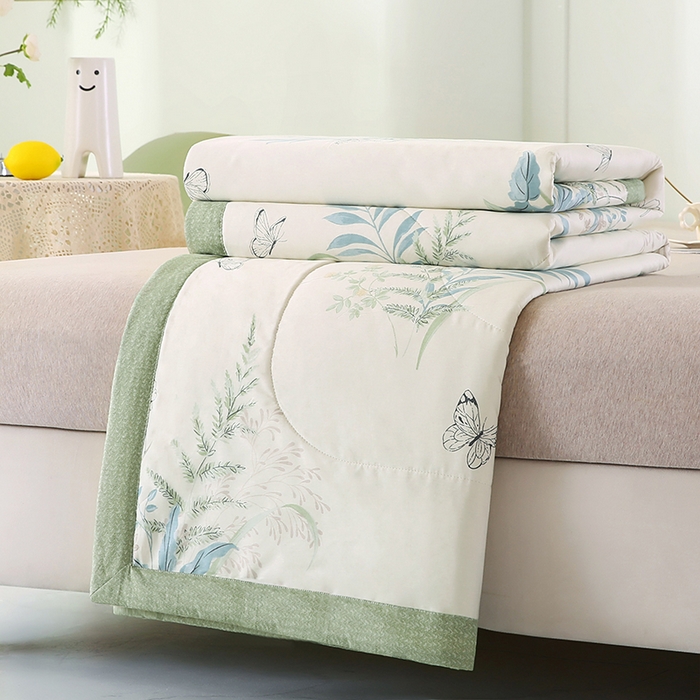 91家纺网 家纺一手货源 找家纺 米萝家居 2026新款全棉夏凉被纯棉空调被印花夏被【风格二】 浅花悠悠