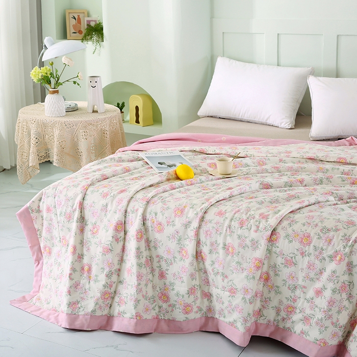 91家纺网 家纺一手货源 找家纺 米萝家居 2026新款全棉夏凉被纯棉空调被印花夏被【风格二】 依美莎