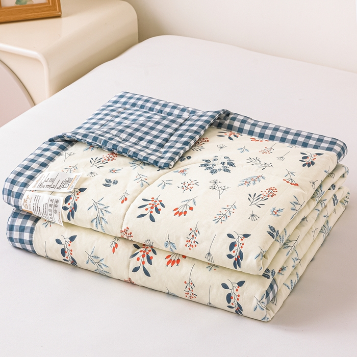 91家纺网 家纺一手货源 找家纺 米萝家居 2026新款全棉夏凉被纯棉空调被印花夏被【风格二】 半亩花田