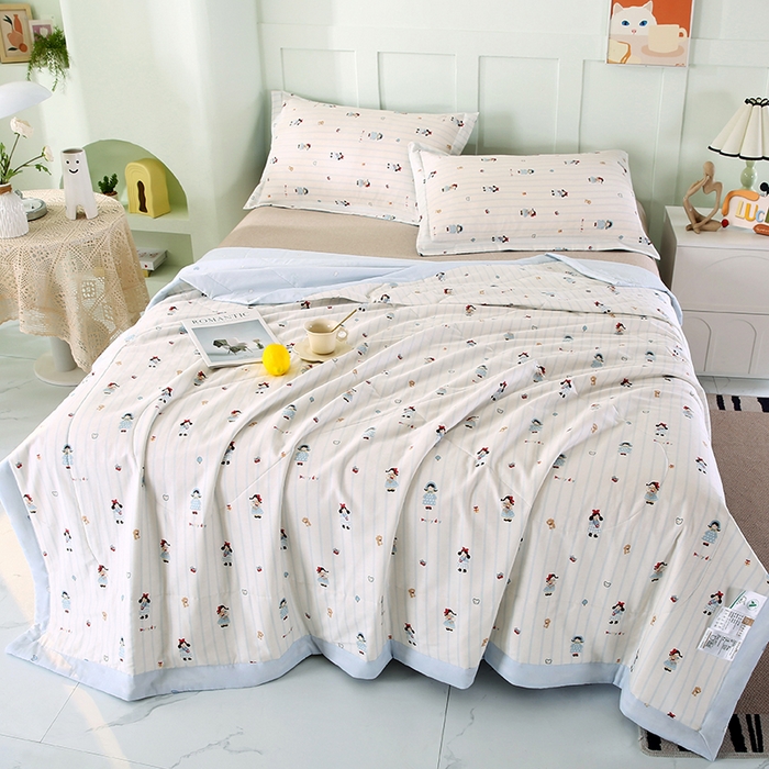 91家纺网 家纺一手货源 找家纺 米萝家居 2026新款全棉夏凉被纯棉空调被印花夏被【风格二】 少女日记