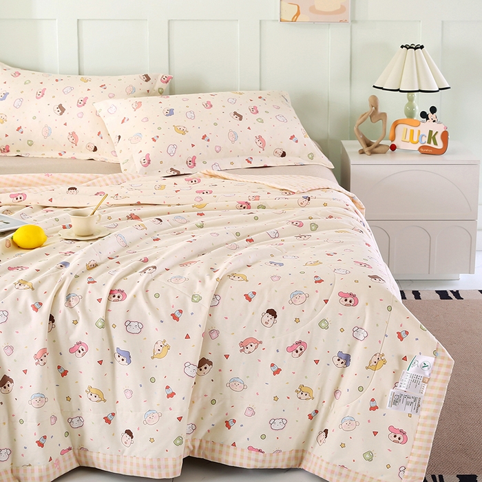 91家纺网 家纺一手货源 找家纺 米萝家居 2026新款全棉夏凉被纯棉空调被印花夏被【风格二】 糖果幼儿园