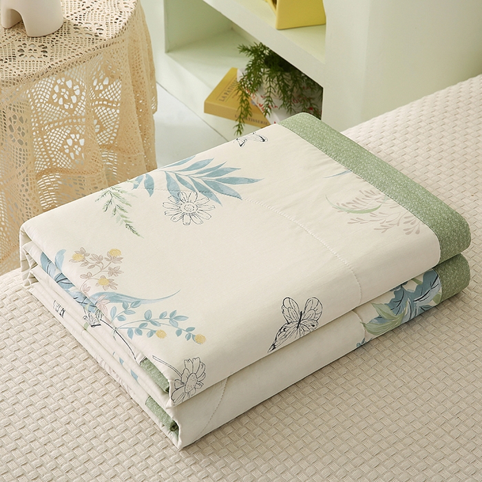 91家纺网 家纺一手货源 找家纺 米萝家居 2026新款全棉夏凉被纯棉空调被印花夏被【风格二】 浅花悠悠