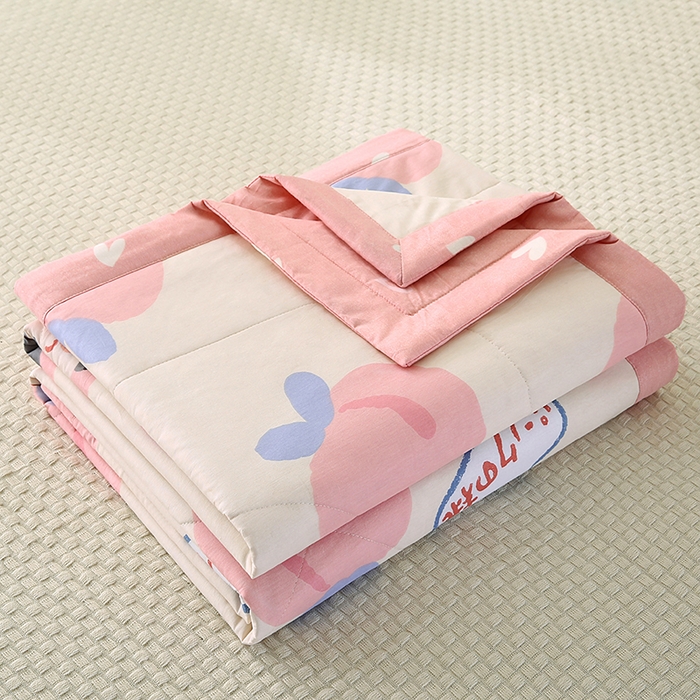 91家纺网 家纺一手货源 找家纺 米萝家居 2026新款全棉夏凉被纯棉空调被印花夏被【风格二】 白桃公主