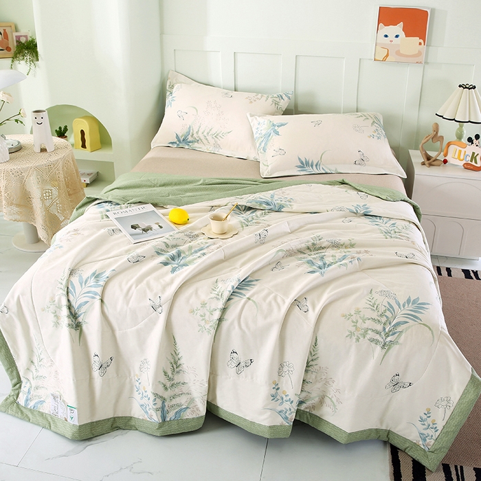 91家纺网 家纺一手货源 找家纺 米萝家居 2026新款全棉夏凉被纯棉空调被印花夏被【风格二】 浅花悠悠