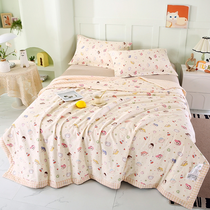 91家纺网 家纺一手货源 找家纺 米萝家居 2026新款全棉夏凉被纯棉空调被印花夏被【风格二】 糖果幼儿园