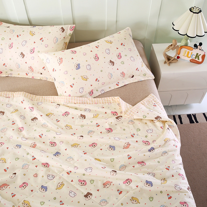 91家纺网 家纺一手货源 找家纺 米萝家居 2026新款全棉夏凉被纯棉空调被印花夏被【风格二】 糖果幼儿园