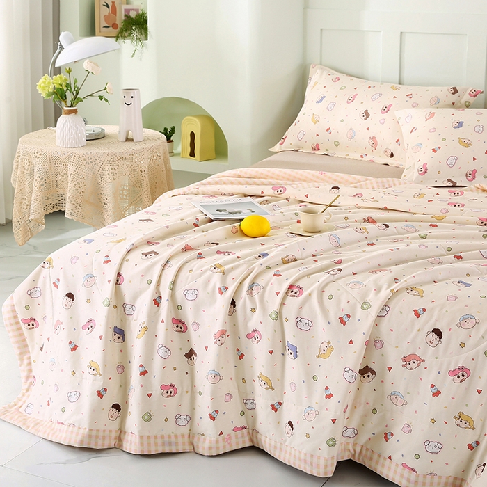 91家纺网 家纺一手货源 找家纺 米萝家居 2026新款全棉夏凉被纯棉空调被印花夏被【风格二】 糖果幼儿园