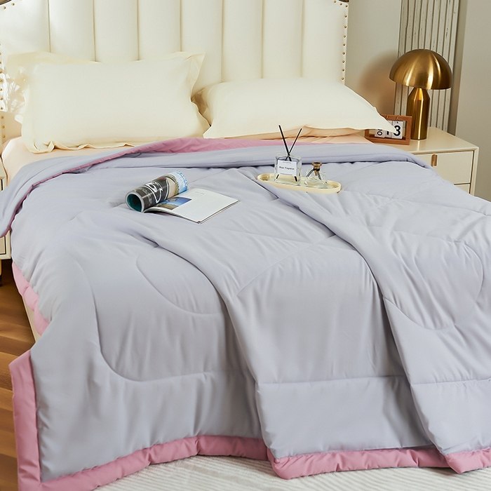 91家纺网 家纺一手货源 找家纺 憨豆家纺 2026新款艾草夏被空调被薄被子艾草驱蚊夏凉被礼品被子 高级灰