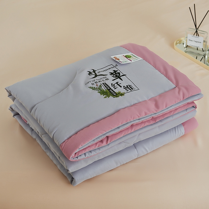 91家纺网 家纺一手货源 找家纺 憨豆家纺 2026新款艾草夏被空调被薄被子艾草驱蚊夏凉被礼品被子 高级灰