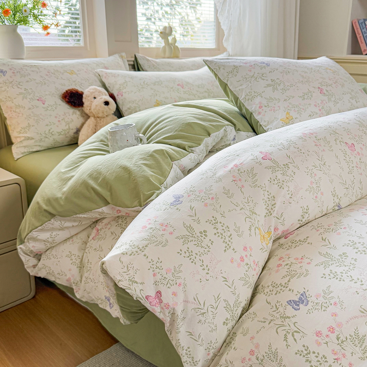 91家纺网 家纺一手货源 找家纺 （总）铭浩家纺 2026春夏新款A类古法水洗云朵四件套