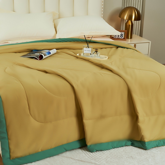 91家纺网 家纺一手货源 找家纺 憨豆家纺 2026新款艾草夏被空调被薄被子艾草驱蚊夏凉被礼品被子 和田黄