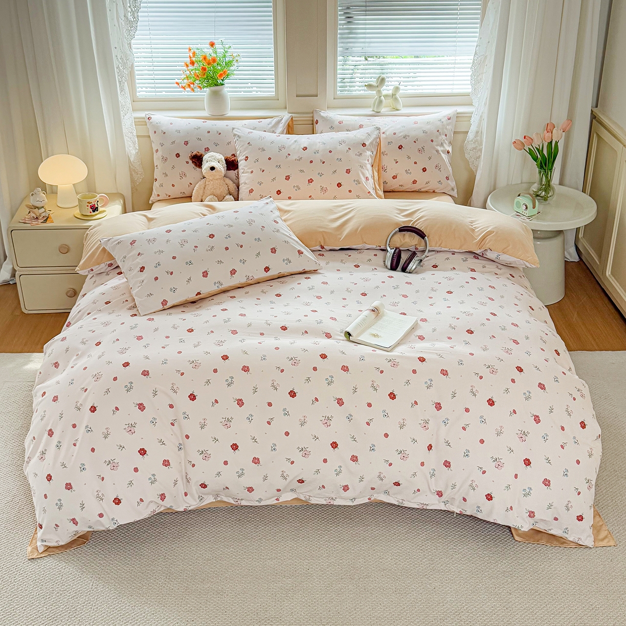 91家纺网 家纺一手货源 找家纺 铭浩家纺 2026春夏新款A类古法水洗云朵四件套 春日梦境