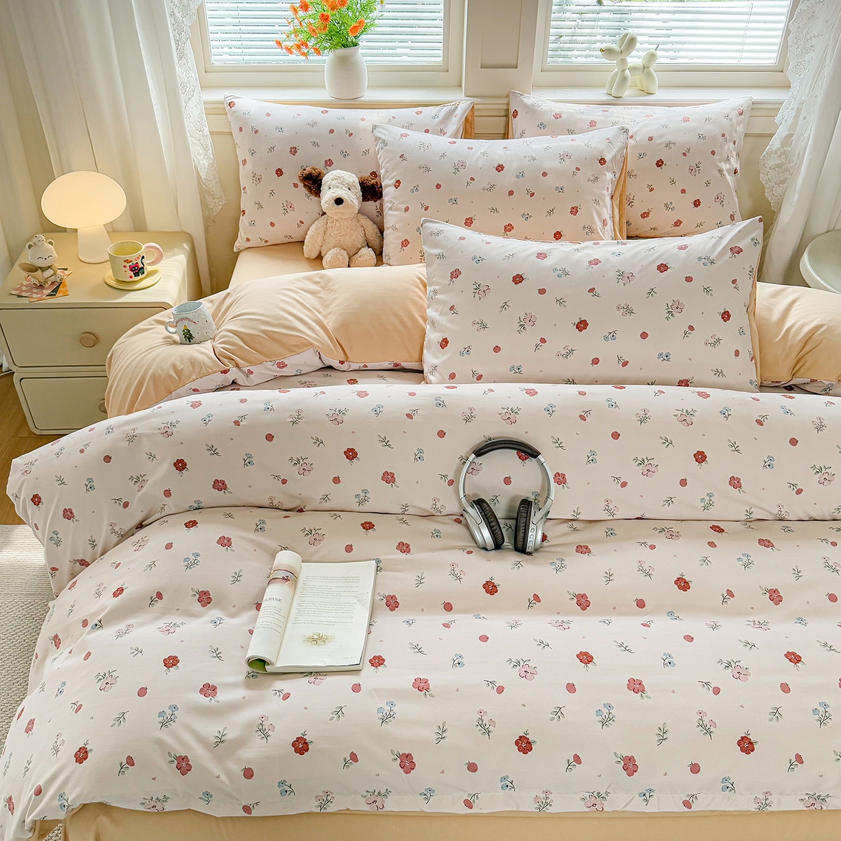 91家纺网 家纺一手货源 找家纺 铭浩家纺 2026春夏新款A类古法水洗云朵四件套 春日梦境