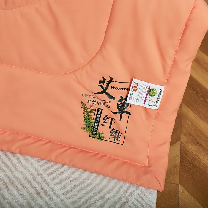 91家纺网 家纺一手货源 找家纺 憨豆家纺 2026新款艾草夏被空调被薄被子艾草驱蚊夏凉被礼品被子 火欧橘