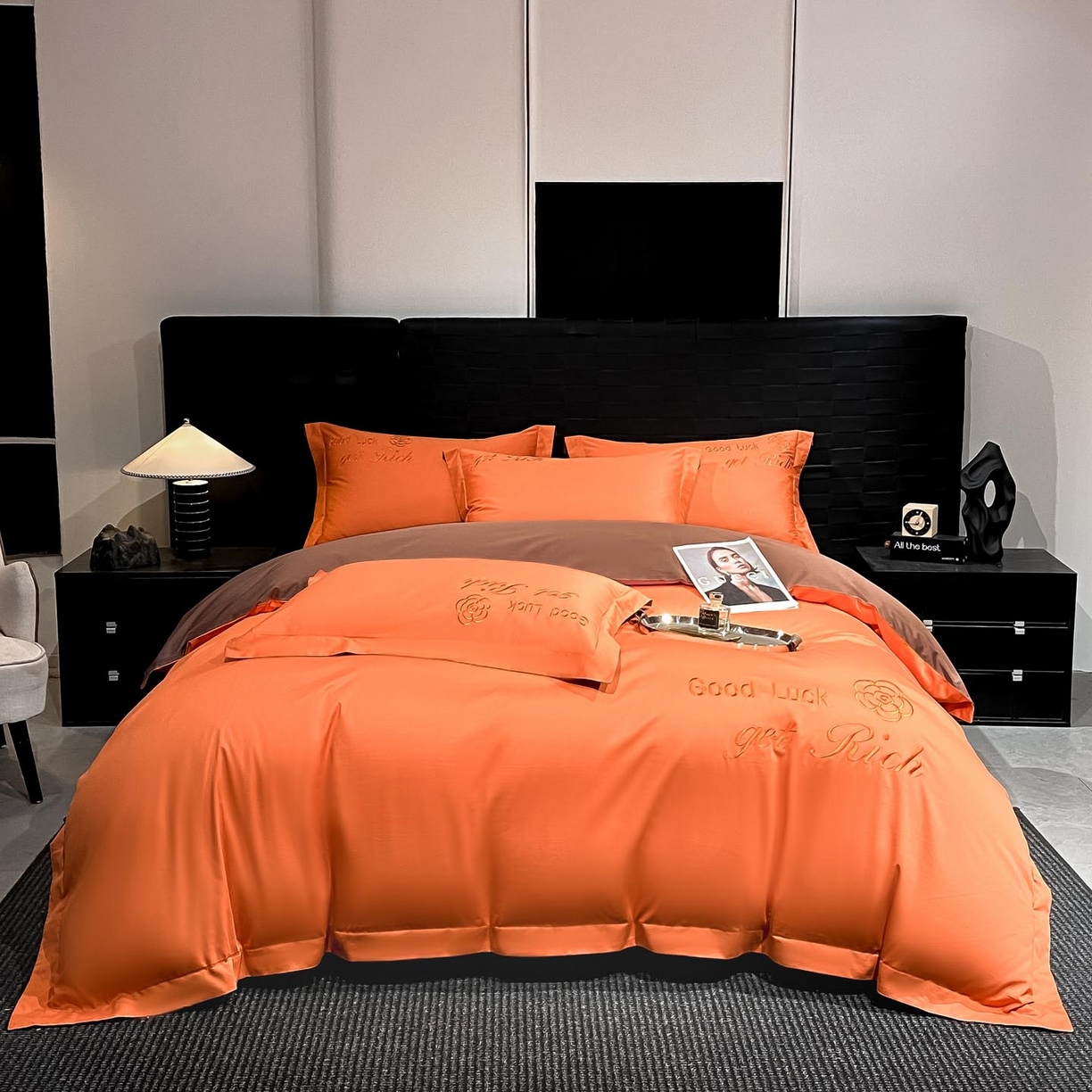 91家纺网 家纺一手货源 找家纺 （总）润锦云 2026新款100s全棉长绒棉纯棉刺绣四件套-如愿