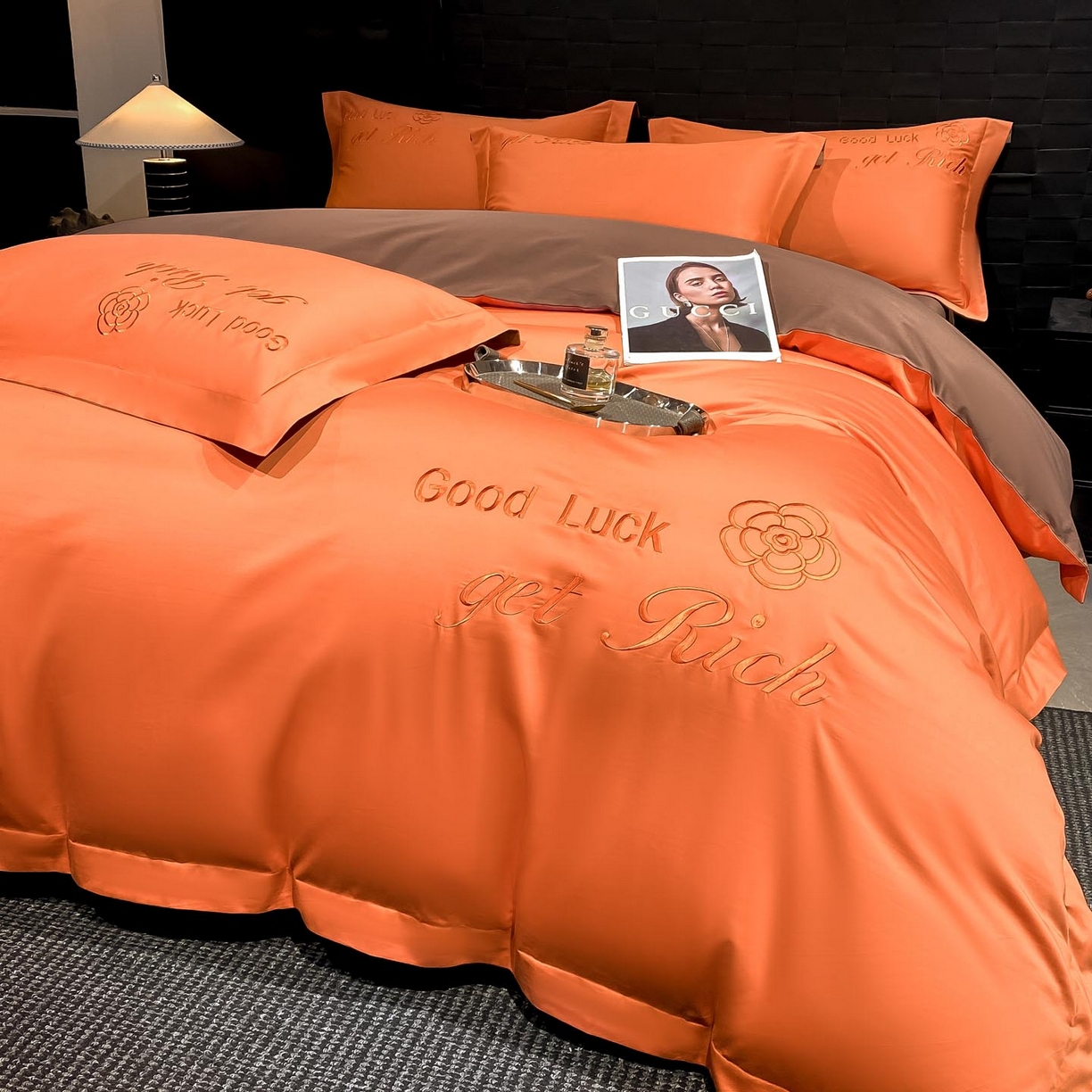 91家纺网 家纺一手货源 找家纺 （总）润锦云 2026新款100s全棉长绒棉纯棉刺绣四件套-如愿