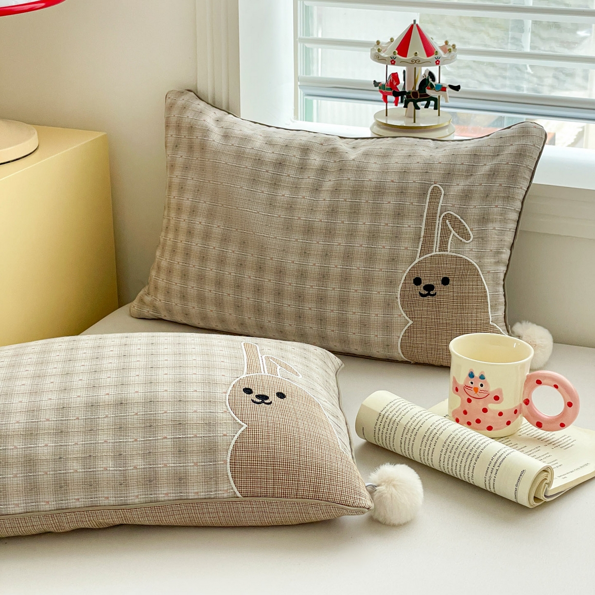 91家纺网 家纺一手货源 找家纺 （总）梦叶草 2026新款全棉毛球兔荞麦枕枕头枕芯