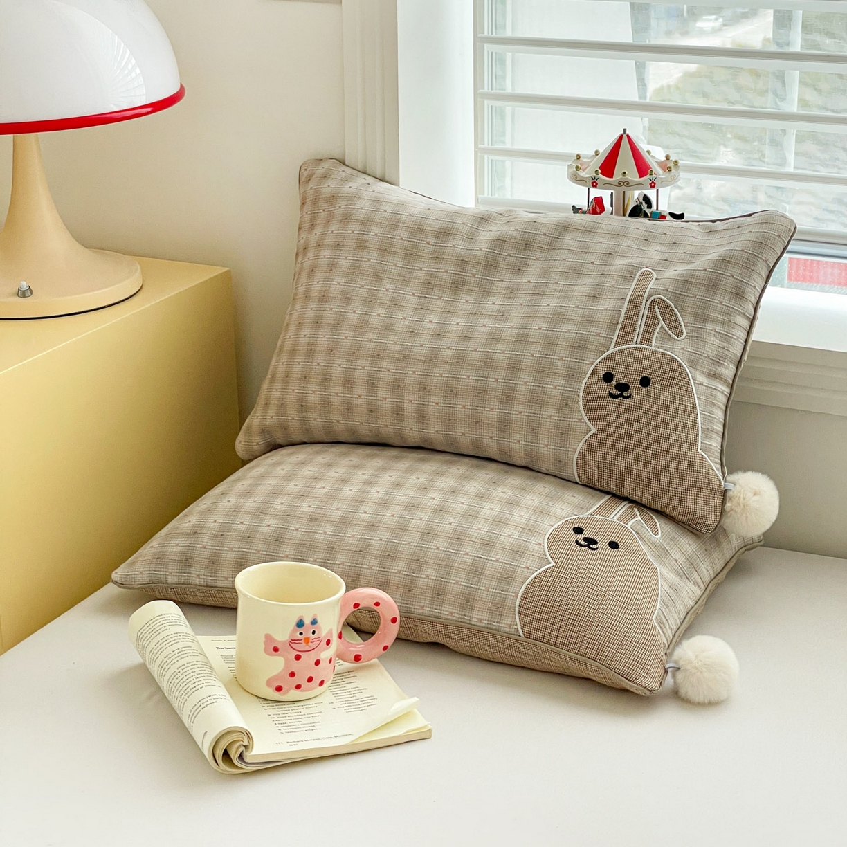 （总）梦叶草 2026新款全棉毛球兔荞麦枕枕头枕芯