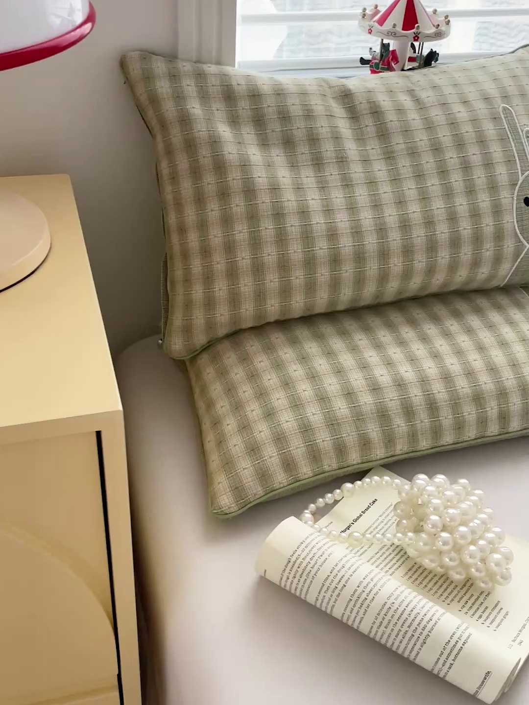 91家纺网 家纺一手货源 找家纺 梦叶草 2026新款全棉毛球兔荞麦枕枕头枕芯 毛球兔-绿色