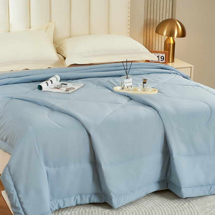 91家纺网 家纺一手货源 找家纺 憨豆家纺 2026新款艾草夏被空调被薄被子艾草驱蚊夏凉被礼品被子 天际蓝