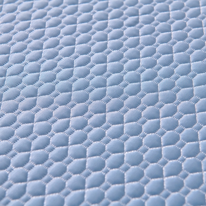 91家纺网 家纺一手货源 找家纺 梵克保罗 2026春夏新款PE中分子凉席三件套纯色平铺豆豆席凉席席子-四叶草系列 四叶草-月光蓝