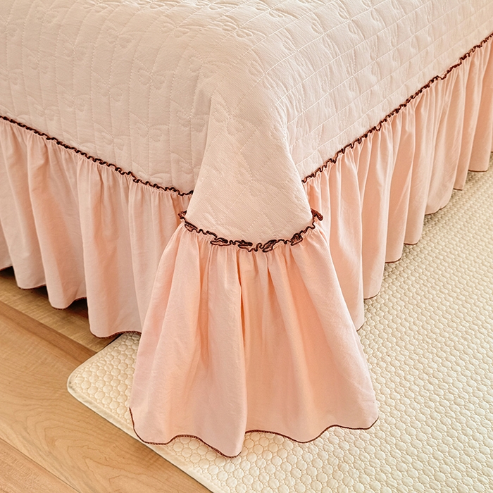 91家纺网 家纺一手货源 找家纺 苏米娜家纺SUMINA 2026春夏超柔云朵棉夏被床盖款四件套-安妮系列 安妮-松雪粉