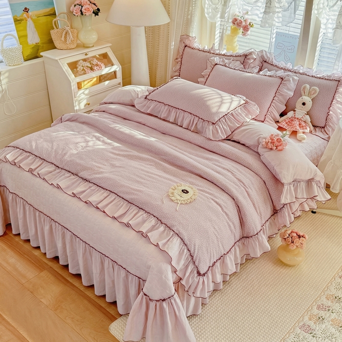 苏米娜家纺SUMINA 2026春夏超柔云朵棉夏被床盖款四件套-安妮系列 安妮-星云紫