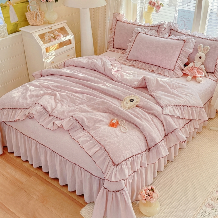 91家纺网 家纺一手货源 找家纺 苏米娜家纺SUMINA 2026春夏超柔云朵棉夏被床盖款四件套-安妮系列 安妮-星云紫