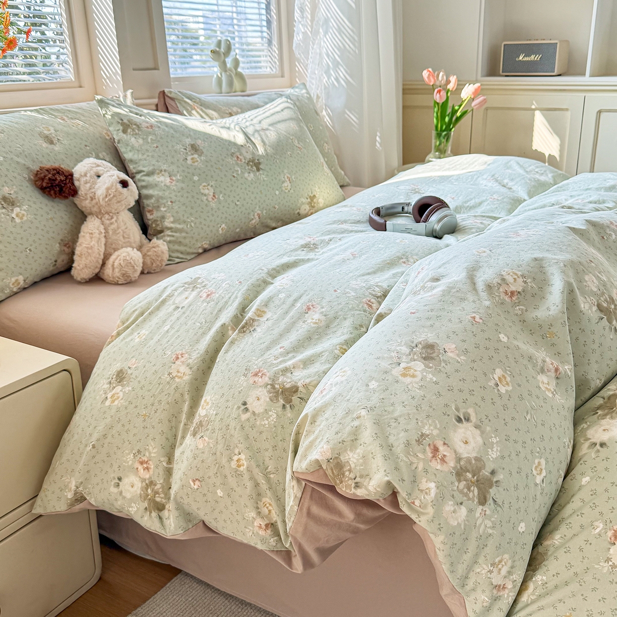 91家纺网 家纺一手货源 找家纺 铭浩家纺 2026春夏新款A类古法水洗云朵四件套 泊莎莉